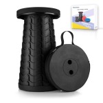 Boreeman Upgraded Folding Stool Lightweight Yet More Sturdy with Load Capacity 400lbs Portable Collapsible Stool for Camping Fishing Hiking BBQ (Black)