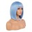 eNilecor Short Bob Hair Wigs 12 Straight with Flat Bangs Synthetic Colorful Cosplay Daily Party Wig for Women Natural As Real Hair+ Free Wig Cap (Light Blue)