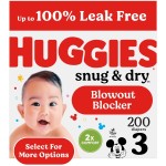 Huggies Size 3 Diapers, Snug & Dry Baby Diapers, Size 3 (16-28 lbs), 200 Count (4 Packs of 50), Packaging May Vary