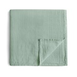 mushie Muslin Baby Swaddle Blanket | 100% Organic Cotton (Roman Green)