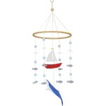 Baby Crib Mobile - Wooden Hanging Nursery Baby Mobile for Crib, Nursery Decor for Boys & Girls, Perfect Shower Gift (Whale and Sailboat Ocean) Also Fits Bassinets, Sorrel + Fern