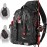 Ghosthorn Fishing Backpack Tackle Sling Bag-Backpack with Rod Holder- Lightweight Tackle Box Fly Fishing Gifts for Men Women (I.Large Black Camouflage)