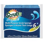 Scrubit Non-Scratch Cleaning Scrub Sponges- Scrubbing Dish Sponge Ideal for Washing Kitchen,Dishes, Bathroom &More - Dishwashing Sponge Along with A Thought Scrubber - 6 sponges