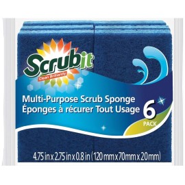 Scrubit Non-Scratch Cleaning Scrub Sponges- Scrubbing Dish Sponge Ideal for Washing Kitchen,Dishes, Bathroom &More - Dishwashing Sponge Along with A Thought Scrubber - 6 sponges