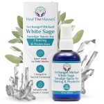 Heal the Masses White Sage Spray: White Sage Smudge Spray for Clearing and Protection - Smokeless Liquid Smudging Spray Infused with Quartz Crystals - Negative Energy Cleansing Mist - 4 Fluid Ounces