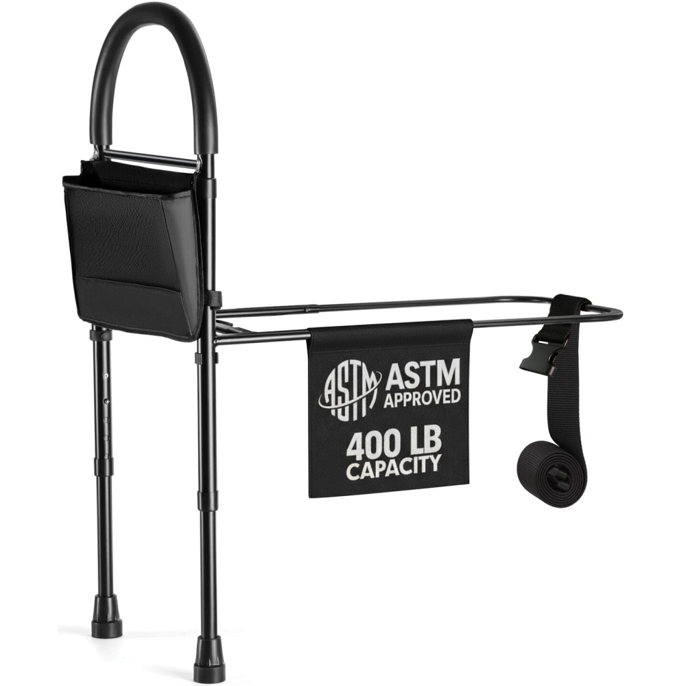 Medical king Bed Rails for Elderly Adults Safety Bed Assist Rails for Seniors with Adjustable Heights ASTM Approved Easy to get in or Out of Bed with Floor Support