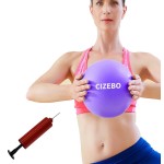 CIZEBO Pilates Ball 8 inch, Small Exercise Ball for Between Knees with Needle Pump for Core Workout & Physical Therapy Yoga PT, Purple