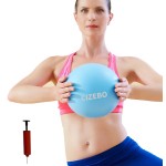 CIZEBO Pilates Ball 8 inch, Small Exercise Ball for Between Knees with Needle Pump for Core Workout & Physical Therapy Yoga PT, Blue