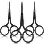 Mudder 3 Pack Small Nose Scissors Facial Hair Trimming Mini Beauty Stainless Steel Grooming Pointed Scissor for Grooming Eyebrows, Nose, Mustache, Beard