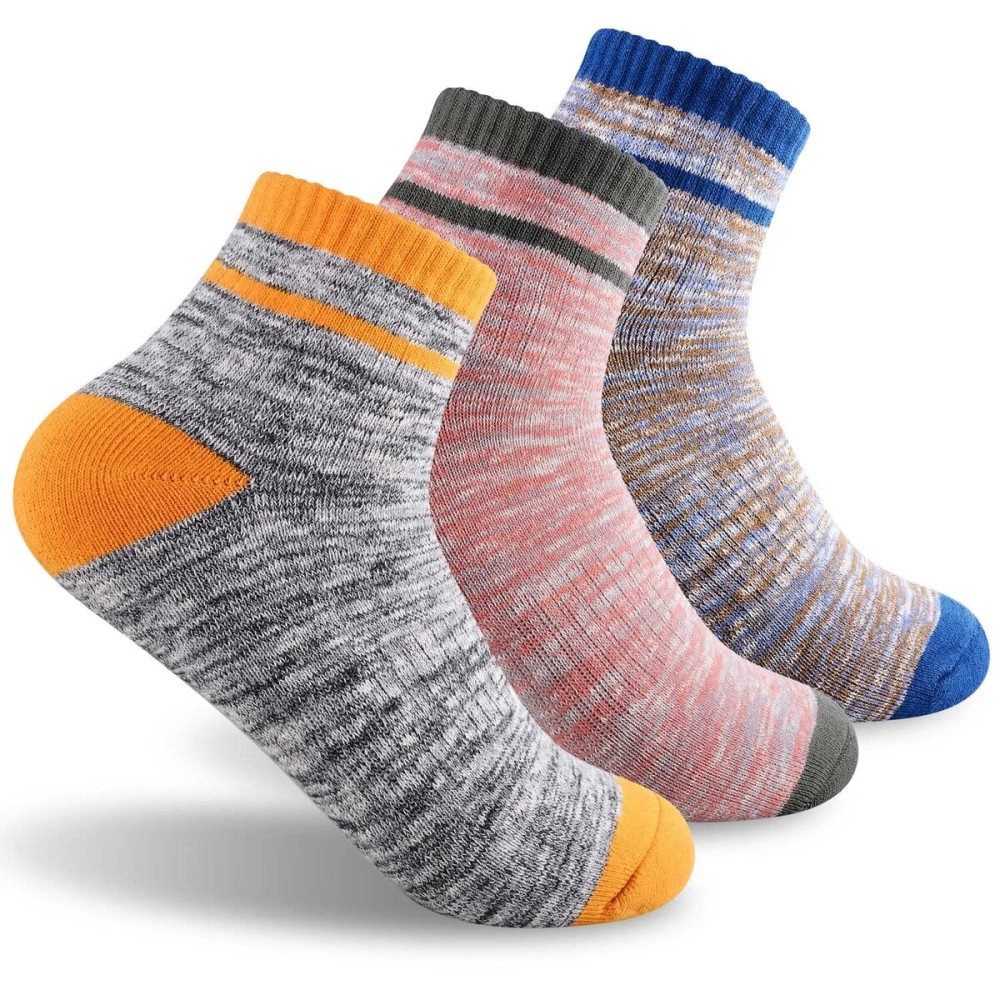 FEIDEER Women\'s Hiking Walking Socks, Multi-pack Outdoor Recreation Wicking Cushion Low Cut Ankle Quarter Socks(3WSS18103-L)