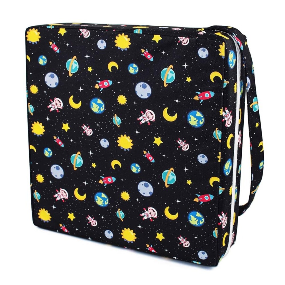 Sunmall Dining Chair Heightening Cushion Portable Dismountable Adjustable Highchair Booster for Baby Toddler Kids Infant Washable Thick Chair Seat Pad Mat (Black Star)