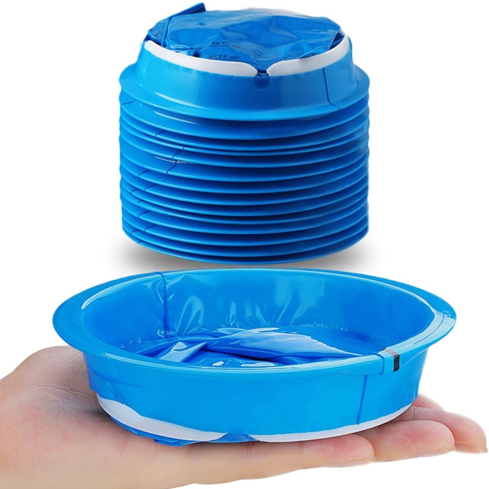 14 Pack Disposable Vomit Bags (Thick), Barf Bags 1000ML Blue, Morning Sickness Bag Hospital Grade Leaking Resistant by Valchoose