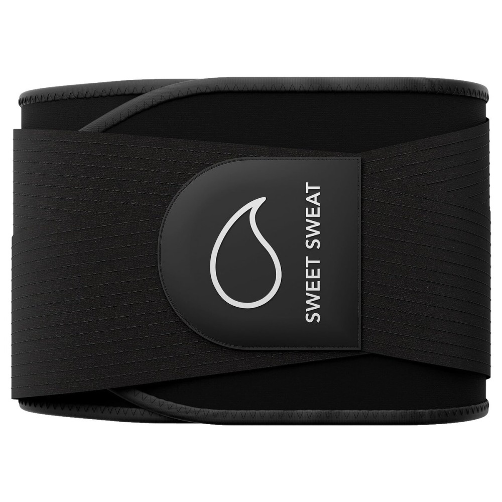 Sports Research Sweet Sweat Waist Trimmer Pro Series - Premium Sweat Enahancing Fitness Belt w/Adjustable Straps for Back Support & Tighter Cinch - Black, (XS-S)