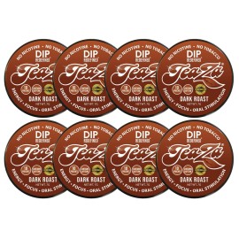 TeaZA Herbal Dip Coffee Pouches -Nicotine Free, Tobacco Free - Made with Green Tea Caffeine Energy Pouches (8 Pack)