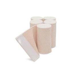 Hospora Thick Latex-Free Compression Cotton Elastic Bandage (4 inches, 5 Rolls)