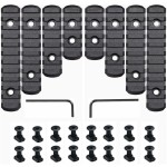 Pecawen 8 Pack Picatinny Rail Polymer Picatinny Rail Single Picatinny Rail, 5 5 7 7 9 9 11 11 Slots Black