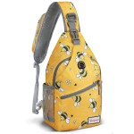 ZOMAKE Sling Bag,Small Crossbody Sling Backpack,Water Resistant Shoulder Daypack for Travel,Anti Thief Chest Bag for Hiking(Bee Yellow)