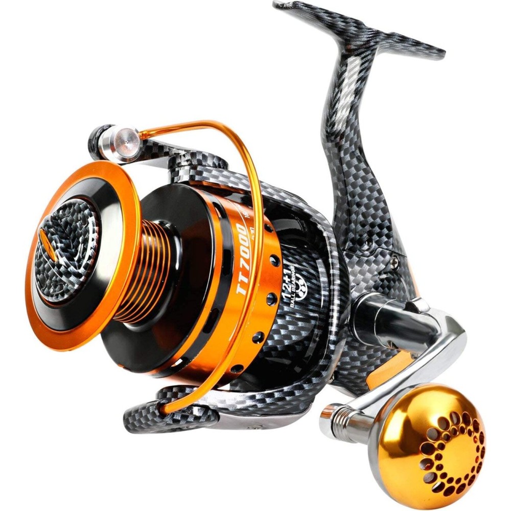 Burning Shark Fishing Reels- 12+1 BB, Light and Smooth Spinning Reels, Powerful Carbon Fiber Drag, Saltwater and Freshwater Fishing-TT4000