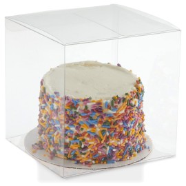 Juvale Clear Gift Boxes - Versatile Clear Boxes for Treats - Easy Assembly Wedding Favor Container with Snap-On Lid - Customizable Party Favor Display - Pack of 30, 5 x 5 x 5 in