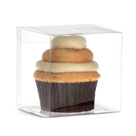 Juvale Clear Favor Boxes - 50-Pack 3 x 3 x 3 in Transparent Plastic Square - Clear Dessert & Treat Containers for Smores & Packaging