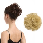 BARSDAR 100% Human Hair Bun Extension - Blonde Messy Bun Hairpieces for Women - Real Human Hair Natural Updo Chignons Daily