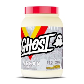 GHOST Vegan Protein Powder, Banana Pancake Batter - 2lb, 20g of Protein - Plant-Based Pea & Organic Pumpkin Protein - Post Workout & Nutrition Shakes, Smoothies, & Baking - Soy & Gluten-Free