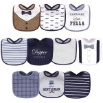 Little Treasure Unisex Baby Cotton Bibs, Handsome Fella, One Size