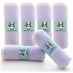 HIPHOP PANDA Baby Washcloths, Rayon Made from Bamboo - 2 Layer Ultra Soft Absorbent Newborn Bath Face Towel - Reusable Baby Wipes for Delicate Skin - Purple, 6 Pack