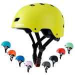 Apusale Bike Skateboard Helmet, Adjustable and Multi-Sport for Skate Scooter, 3 Sizes for Adult Youth Kids Toddler (Yellow Green)