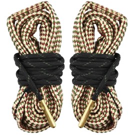 EZshoot 2 PCS Gun Cleaner, Bore Rope for Rifle Pistol Shotgun, Reusable Gun Cleaning Rope, Barrel Cleaner for 5.56mm/.223/.22/9mm/Cal .380/12 GA/. 30 Cal/.308/.44 Cal. (Choose Suitable Calibers)