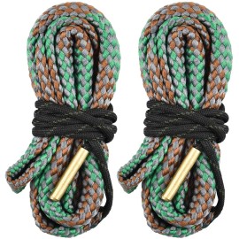 EZshoot 2 PCS Gun Cleaner, Bore Rope for Rifle Pistol Shotgun, Reusable Gun Cleaning Rope, Barrel Cleaner for 5.56mm/.223/.22/9mm/Cal .380/12 GA/. 30 Cal/.308/.44 Cal. (Choose Suitable Calibers)