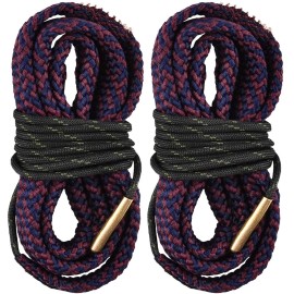 EZshoot 2 PCS Gun Cleaner, Bore Rope for Rifle Pistol Shotgun, Reusable Gun Cleaning Rope, Barrel Cleaner for 5.56mm/.223/.22/9mm/Cal .380/12 GA/. 30 Cal/.308/.44 Cal. (Choose Suitable Calibers)