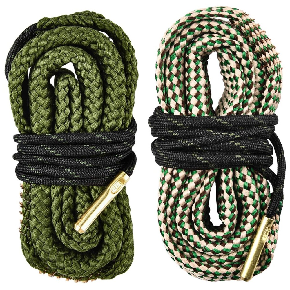 EZshoot 2 PCS Gun Cleaner, Bore Rope for Rifle Pistol Shotgun, Reusable Gun Cleaning Rope, Barrel Cleaner for 5.56mm/.223/.22/9mm/Cal .380/12 GA/. 30 Cal/.308/.44 Cal. (Choose Suitable Calibers)