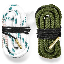 EZshoot 2 PCS Gun Cleaner, Bore Rope for Rifle Pistol Shotgun, Reusable Gun Cleaning Rope, Barrel Cleaner for 5.56mm/.223/.22/9mm/Cal .380/12 GA/. 30 Cal/.308/.44 Cal. (Choose Suitable Calibers)