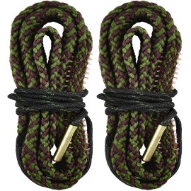 EZshoot 2 PCS Gun Cleaner, Bore Rope for Rifle Pistol Shotgun, Reusable Gun Cleaning Rope, Barrel Cleaner for 5.56mm/.223/.22/9mm/Cal .380/12 GA/. 30 Cal/.308/.44 Cal. (Choose Suitable Calibers)