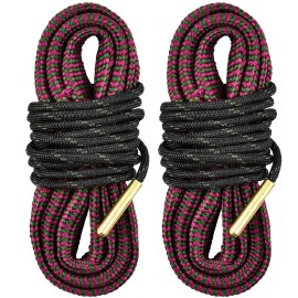 EZshoot 2 PCS Gun Cleaner, Bore Rope for Rifle Pistol Shotgun, Reusable Gun Cleaning Rope, Barrel Cleaner for 5.56mm/.223/.22/9mm/Cal .380/12 GA/. 30 Cal/.308/.44 Cal. (Choose Suitable Calibers)