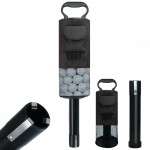 HOW TRUE Golf Ball Retriever, Portable Shag Bag Golf Ball Pick Up with Removable Plastic Tube, Pocket Shagger Storage, Black