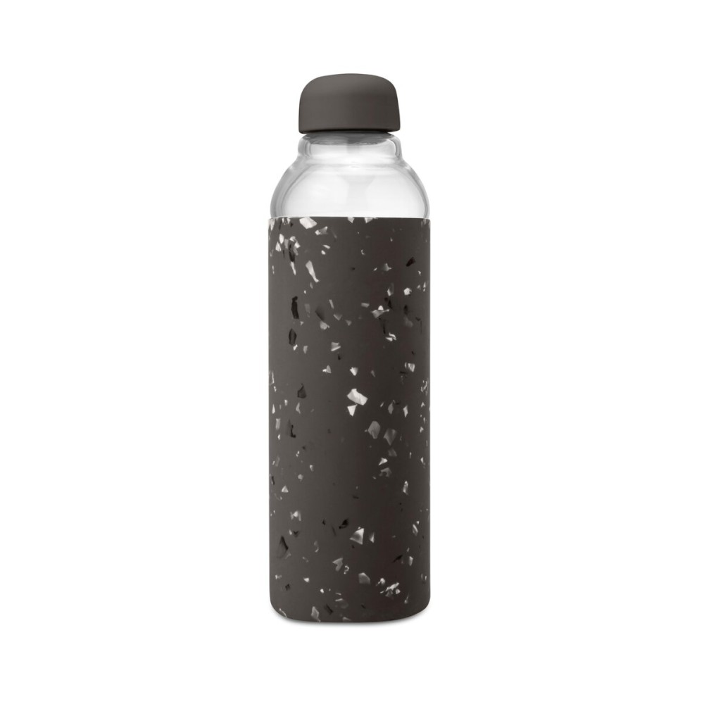 W&P Porter Glass Water Bottle w/ Protective Silicone Sleeve | Terrazzo Blush 20 Ounces | On-the-Go | Reusable Bottle for Coffee, Tea and Water | Portable