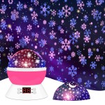 MOKOQI Snowflake Projector Night Light Indoor, Snowflake Nightlight with Timer, Star Lights Projector for Ceiling Kids Room Decor Gifts for 3-8 Year Old Girls Christmas Birthday Gift for Toddler