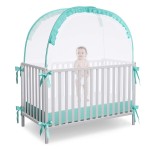 L RUNNZER Crib Pop Up Tent Baby Safety Mesh Cover Mosquito Net Toddler Bed Canopy Netting Cover Protect Baby from Biting and Falling, Emerald, 51 x 51 x 27 Inch