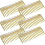 Giorgio G30 Large 5.75 Inch Hair Detangling Comb, Wide Teeth for Thick Curly Wavy Hair. Long Hairs Detangler Comb For Wet and Dry. Handmade of Cellulose, Saw-Cut, Hand Polished, Ivory 6 Pack