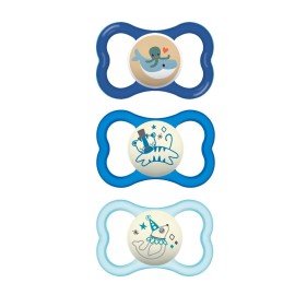 MAM Air Night & Day Baby Pacifier, for Sensitive Skin, Glows in The Dark, 3 Pack, 6-16 Months, Boy
