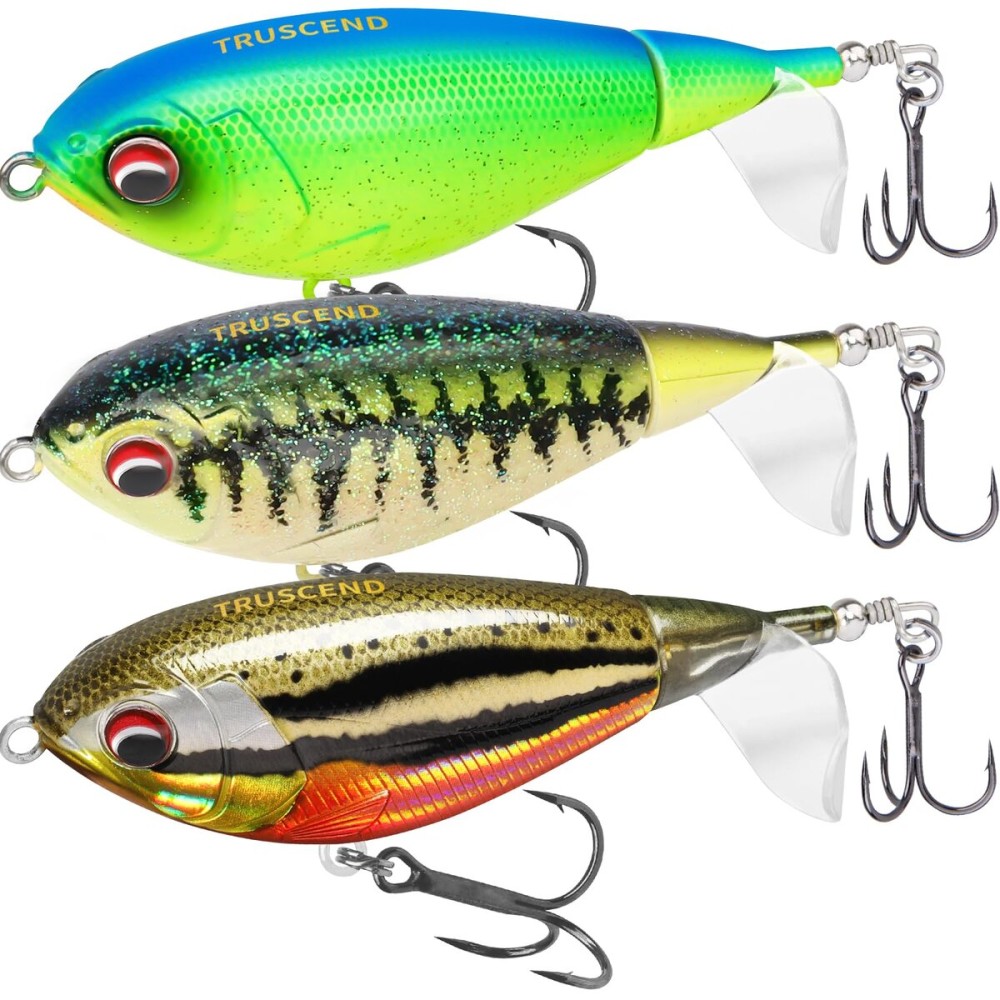 TRUSCEND Fishing Lures with BKK Hooks, Whopper Fishing Lures for Freshwater or Saltwater, Floating Lure Kit for Bass Catfish Pike, Fishing Wobble Surface Bass Baits Fishing Gifts for Men
