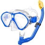 Gintenco Kids Snorkel Set, Diving Mask for Children as Unisex Kids Swimming Goggles, Anti-Fog Diving Mask and Dry Top Snorkel Combo Set for Junior and Youth