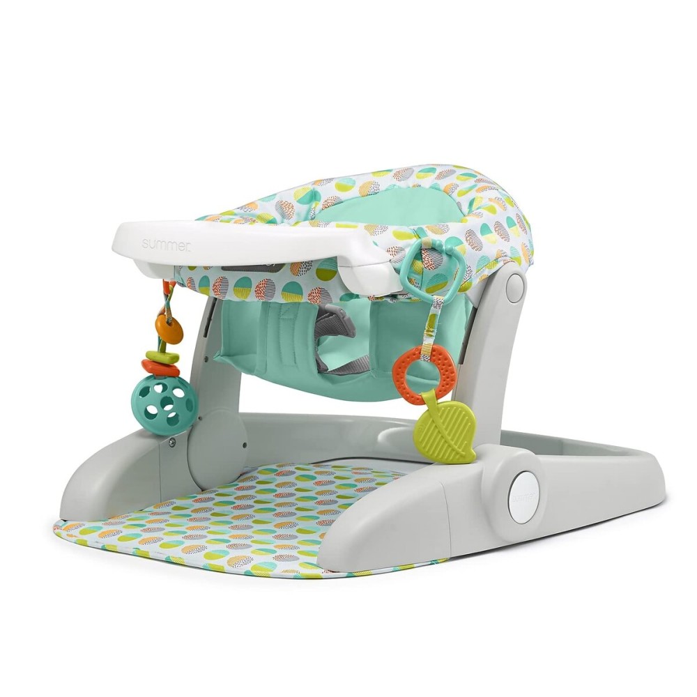 Summer Infant Learn-to-Sit Stages 3-Position Floor Seat, Sweet-and-Sour Neutral - Sit Baby Up to See The World - Baby Activity Seat is Adjustable for Ages 6-12 Months - Includes Toys and Tray