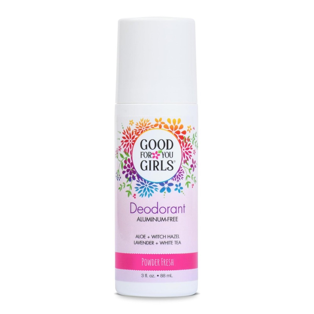 Good For You Girls Aluminum-Free, Natural Deodorant for Kids, Pre teens, Teens, Safe & Effective Odor Control, Clear Roll-On, Natural Fragrance, Vegan, Made in USA | Soft Powder, 3 oz (Pack of 1)