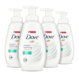 Dove Instant Foaming Body Wash 4 Count for Softer and Smoother Skin Sensitive Skin Effectively Washes Away Bacteria While Nourishing Your Skin 13.5 oz