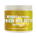 RA COSMETICS Whipped Shea Butter Pineapple - 12oz | 100% Pure & Natural African Shea Butter for Men & Women - Ultimate Handcrafted Moisturizer with Essential Vitamins for Radiant Skin & Luscious Hair