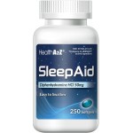HealthA2Z Sleep Aid, Diphenhydramine Softgels, 50mg, Supports Deeper, Restful Sleeping (250 Counts)