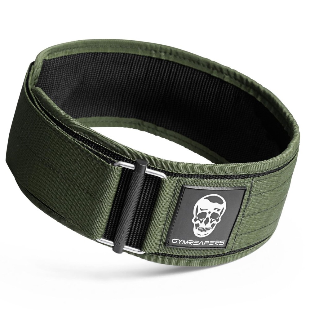 Gymreapers Quick Locking Weight Lifting Belt for Men Gym Belt for Powerlifting Deadlift Belt with 4 Inch Neoprene Metal Buckle Back Support Weightlifting Belt Women (Ranger Green, Medium)